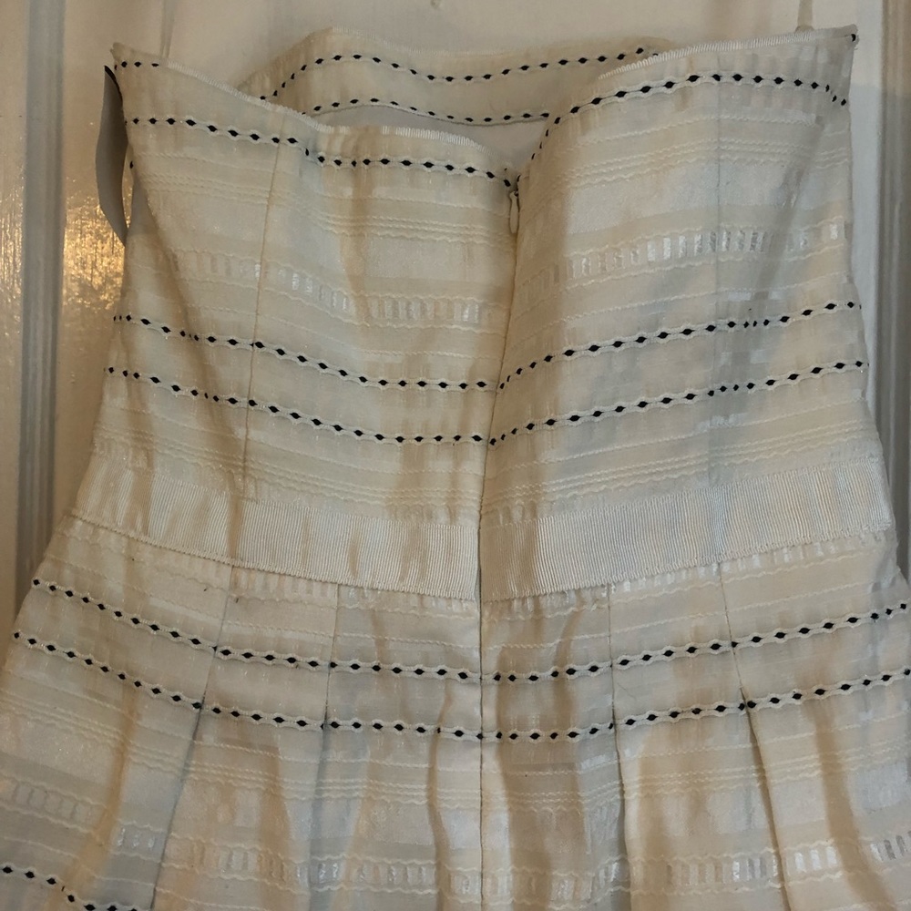 White House Black Market textured strapless dress